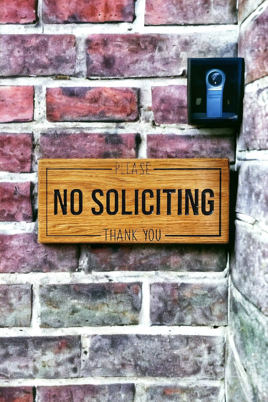 No Soliciting Sign, Handmade Painted Sign, Outdoor Sign, Wooden Wall Decor, Housewarming Present, Realtor Gift