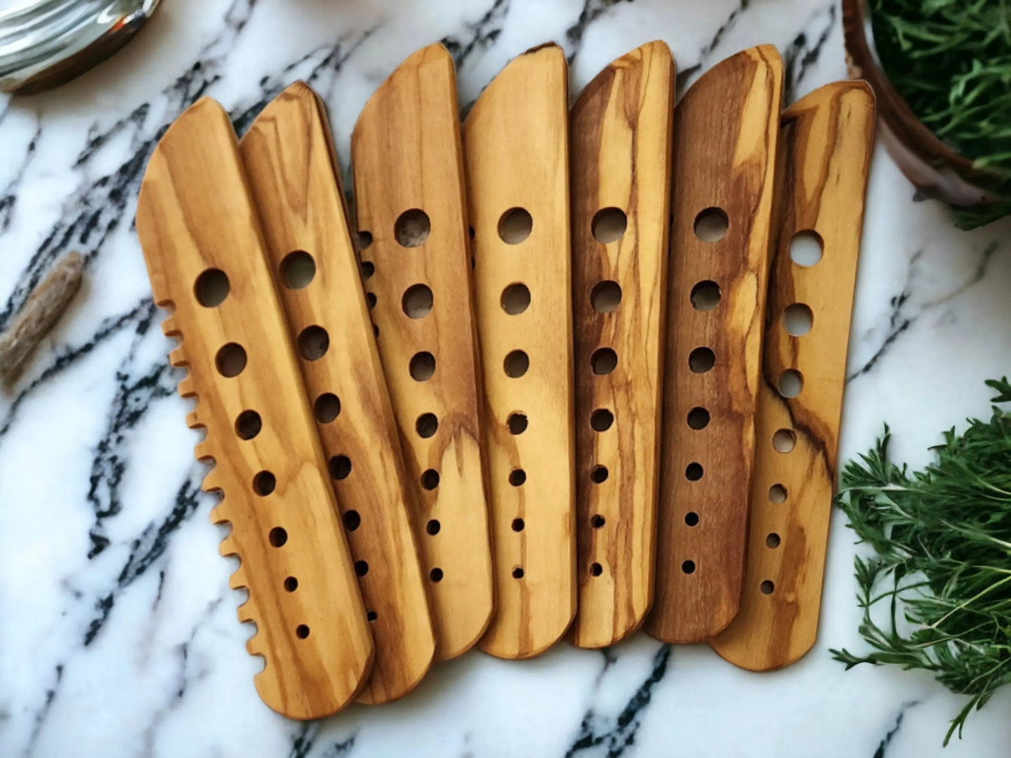 Olive Wood Herb Stripper, Leaf and Herb Knife