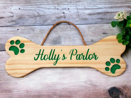 Personalized Dog Bone Sign Luigi's Wood Shop