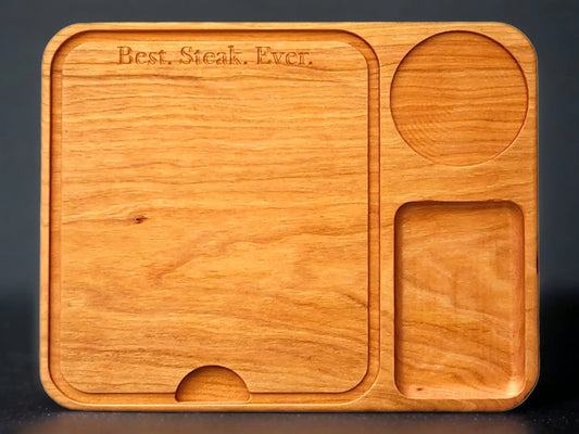 Personalized Wood Steak Tray Luigi's Wood Shop
