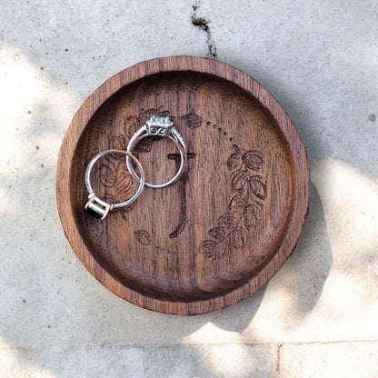 Custom Round Wood Ring Dish -