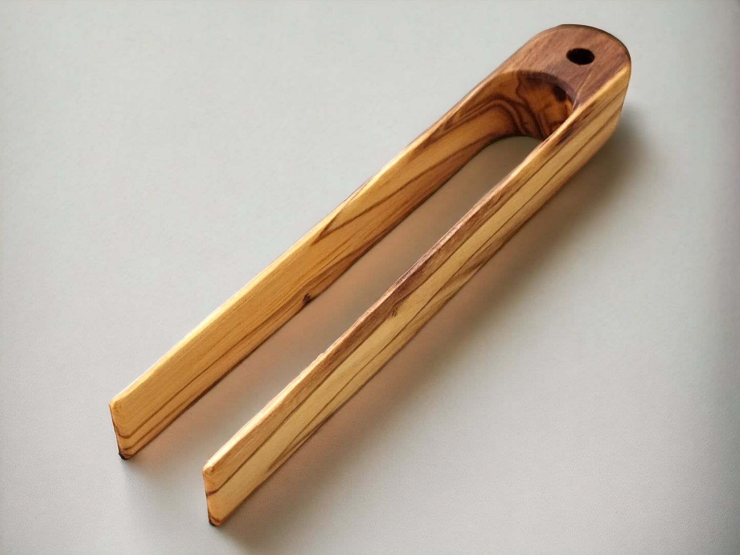 Toast Tongs Olive Wood, Handmade Kitchen Utensil, Natural Wooden Bread Tongs, Eco-Friendly, Rustic Design