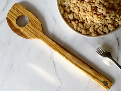 Olive Wood Risotto Spatula, Sustainable Cooking Utensil, Eco-Friendly Kitchen Tool, Handcrafted Stiring Stick