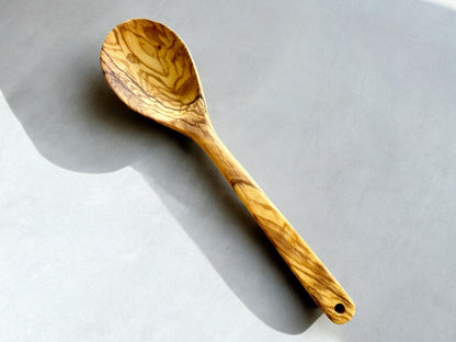 Hand Carved Olive Wood Spoon, Sustainable Wooden Stirrer, Kitchen Utensil Set, Eco-Friendly Cooking Tool