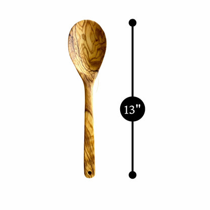 Hand Carved Olive Wood Spoon, Sustainable Wooden Stirrer, Kitchen Utensil Set, Eco-Friendly Cooking Tool