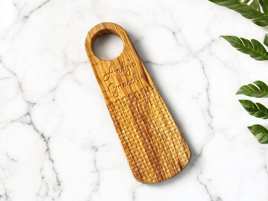 Olive Wood Gnocchi Board with Artistic Pattern, Personalized Wooden Pasta Maker, Kitchen Utensil, Italian Cuisine, Chef's Tool