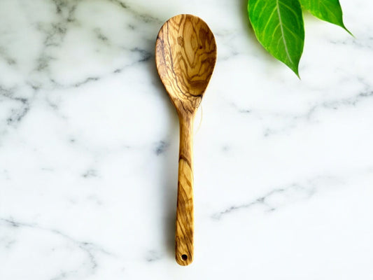 Hand Carved Olive Wood Spoon, Sustainable Wooden Stirrer, Kitchen Utensil Set, Eco-Friendly Cooking Tool