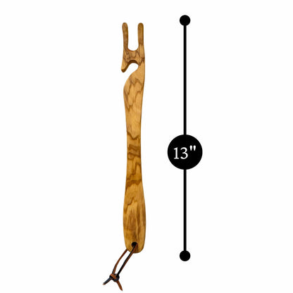 Olive Wood Oven Rack Push/Pull Stick with Magnet, Sustainable Kitchen Tool, Eco-Friendly Utility, Handcrafted