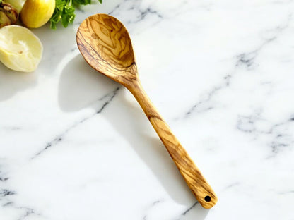 Hand Carved Olive Wood Spoon, Sustainable Wooden Stirrer, Kitchen Utensil Set, Eco-Friendly Cooking Tool