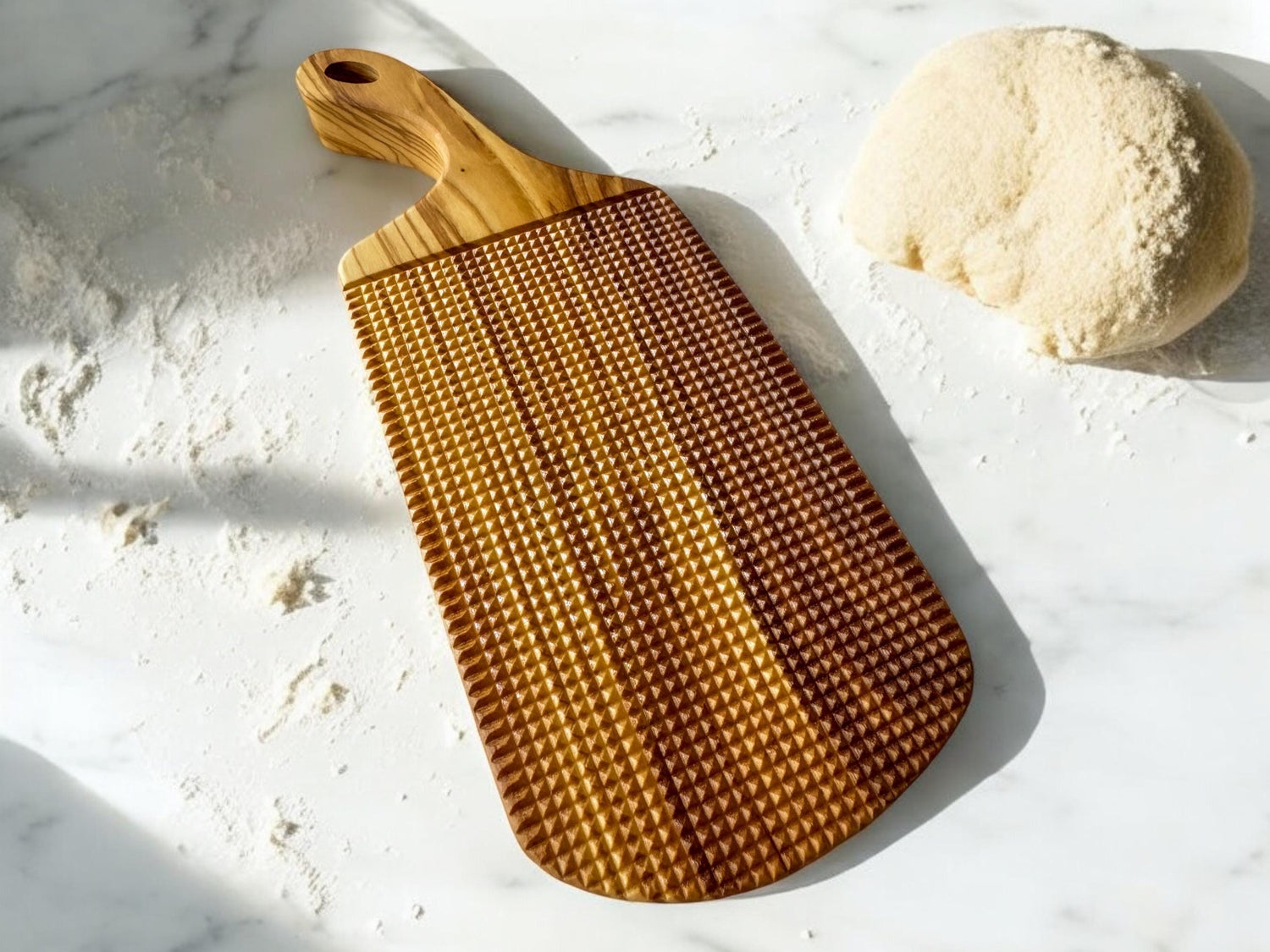 Olive Wood Gnocchi Board, Cavatelli Roller, Pasta Maker Tool, Homemade Pasta Tool, Kitchen Gadget