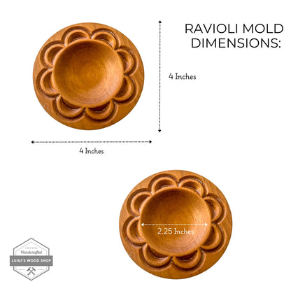 Ravioli Mold, Artistic Pattern Pasta Maker, Solid Hardwood Kitchen Tool, Handcrafted Homemade Pasta, Gift Idea