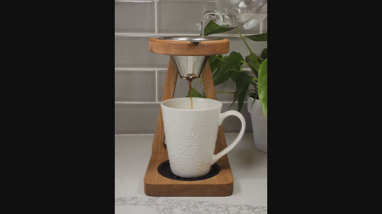 Pour Over Coffee Stand With Filter, Custom Coffee Maker, Wedding Anniversary Gift, Housewarming Present, Birthday Gift